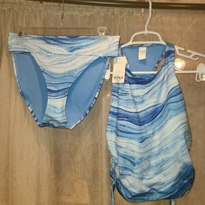 Super cute marble blue/white bikini Brand New Originally $84 2‎ piece